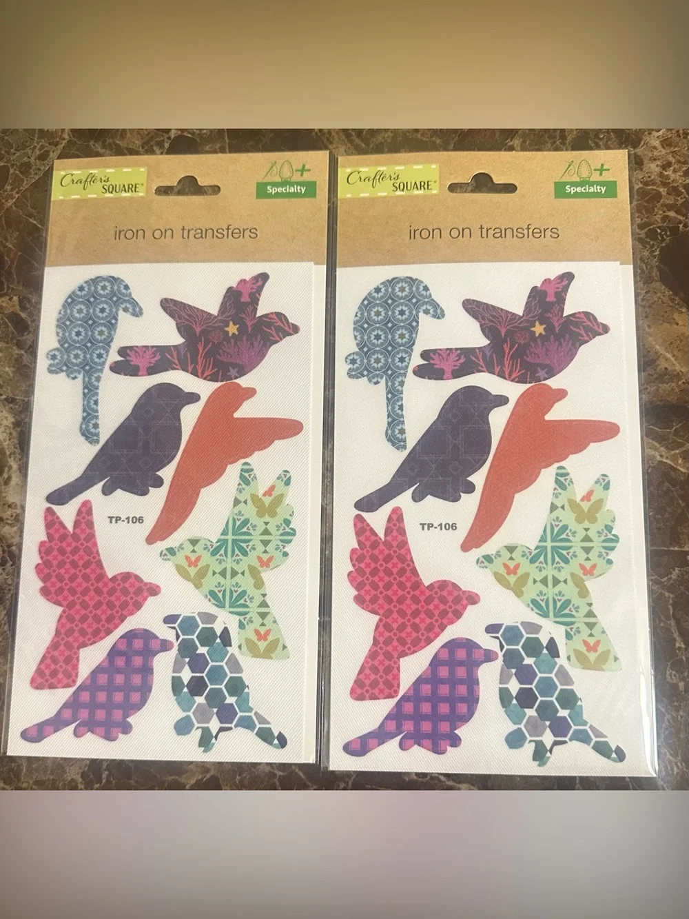 Multicolor Bird Iron-On Transfers - Pack of 8